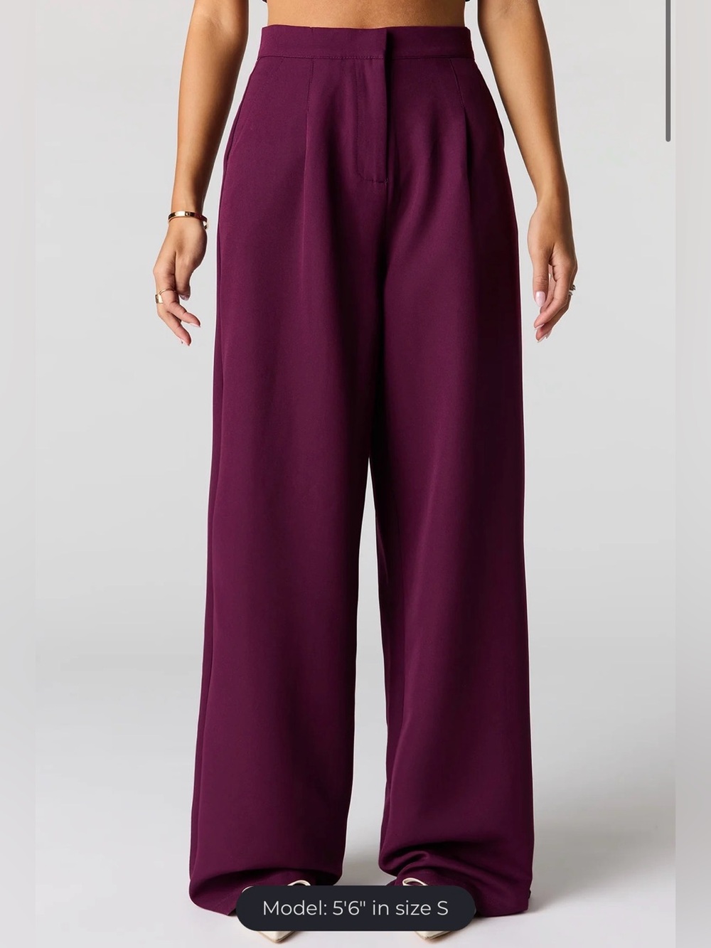 Wide-Leg Dress Pants - Eggplant (never worn)